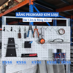 BẢNG PEGBOARD KIM LOẠI GẮN TƯỜNG DÀI 1.2m x Rộng 60cm