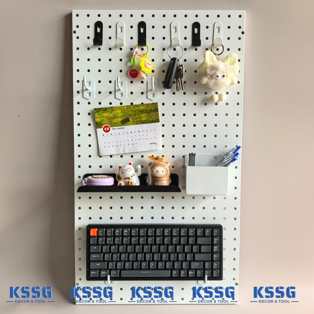 BẢNG TREO ĐỒ PEGBOARD KIM LOẠI GẮN TƯỜNG DECOR