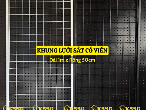 Khung lưới sắt ô vuông treo phụ kiện