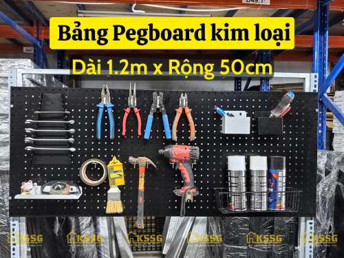 BẢNG PEGBOARD KIM LOẠI GẮN TƯỜNG DÀI 1.2mx50cm