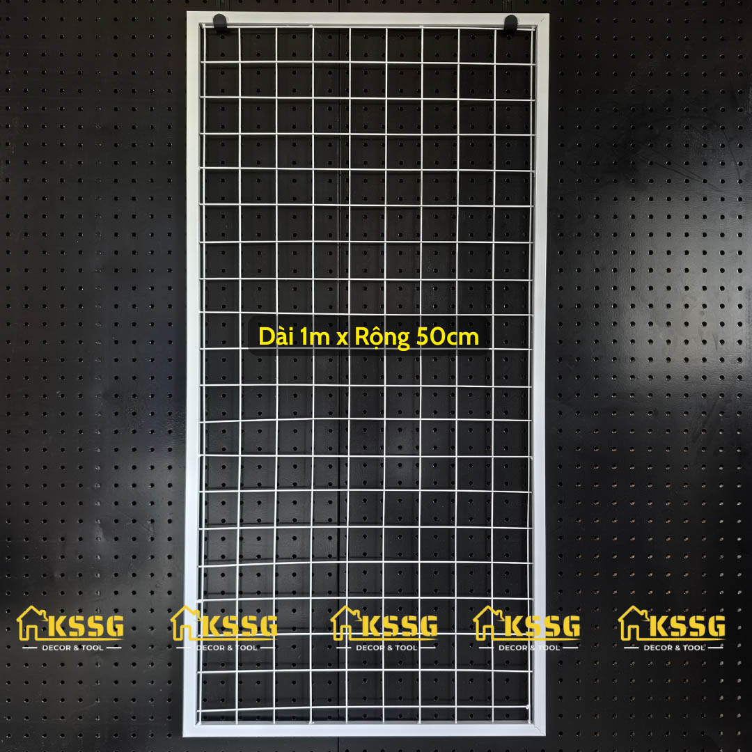 KHUNG LƯỚI SẮT GẮN TƯỜNG 1mx50 TREO PHỤ KIỆN