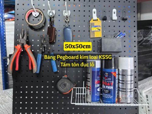 Tấm tôn đục lỗ 50 x 50 màu đen
