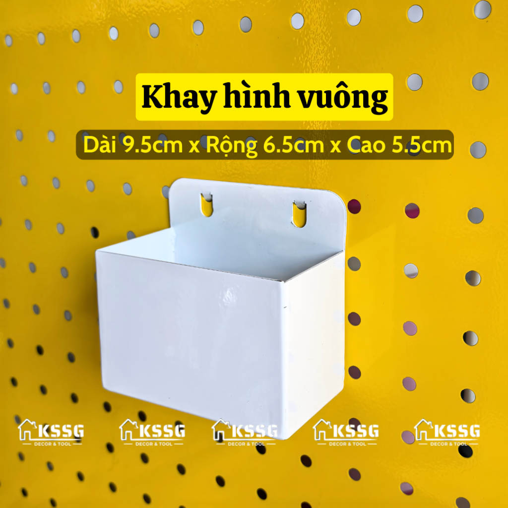 Bảng Pegboard kim loại gắn tường – màu vàng