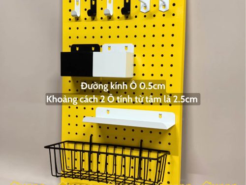 Bảng Pegboard kim loại gắn tường - màu vàng