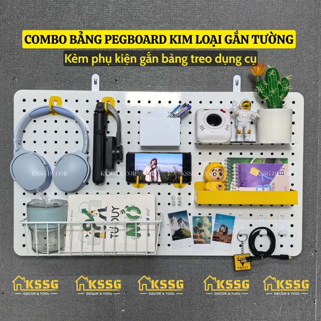 Combo Bảng Pegboard Gắn Tường