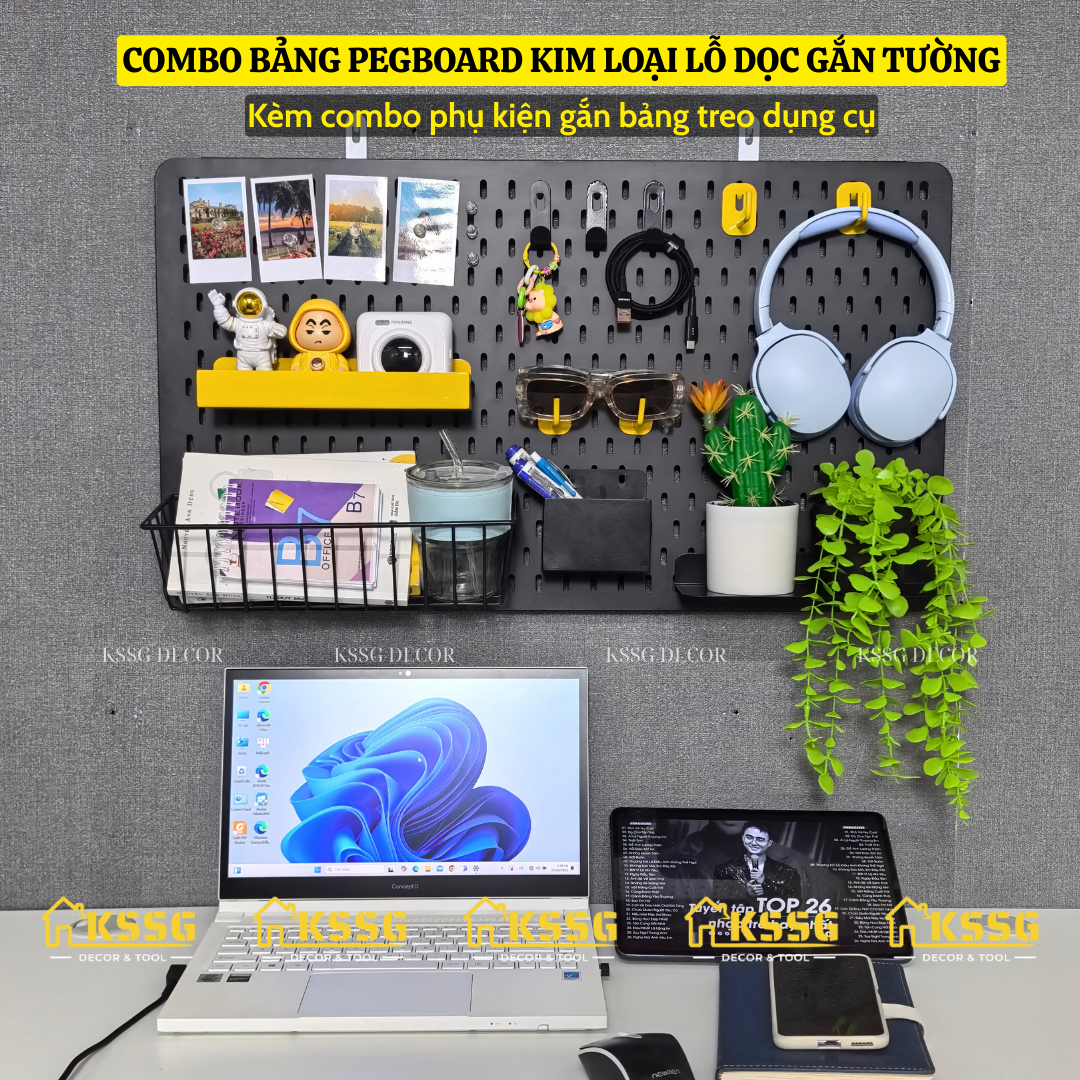 COMBO BẢNG PEGBOARD TRANG TRÍ GẮN TƯỜNG CAO CẤP