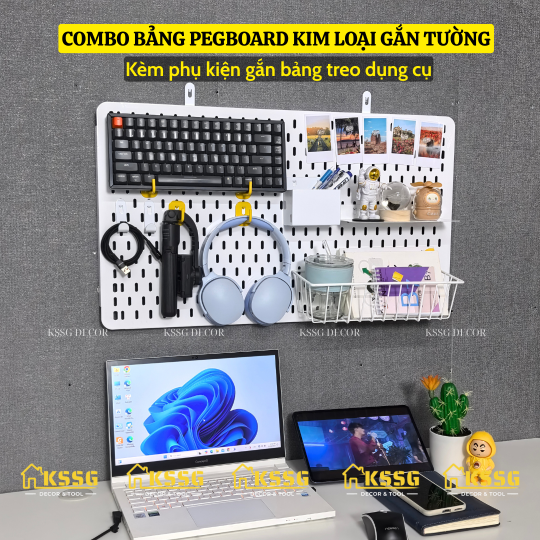 COMBO BẢNG PEGBOARD TRANG TRÍ GẮN TƯỜNG CAO CẤP