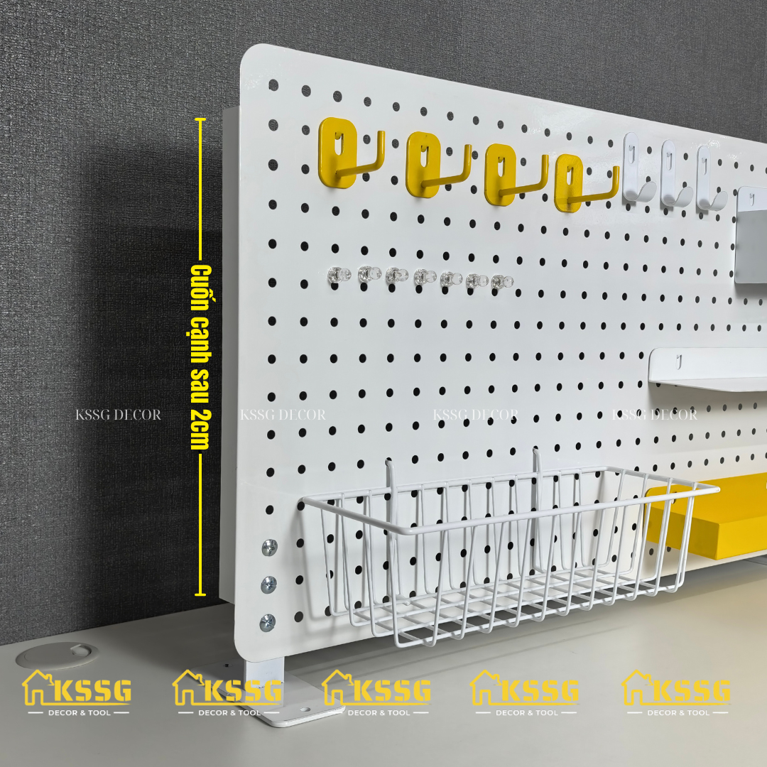 COMBO BẢNG PEGBOARD CHÂN ĐỨNG ĐỂ BÀN CÓ KÈM PHỤ KIỆN