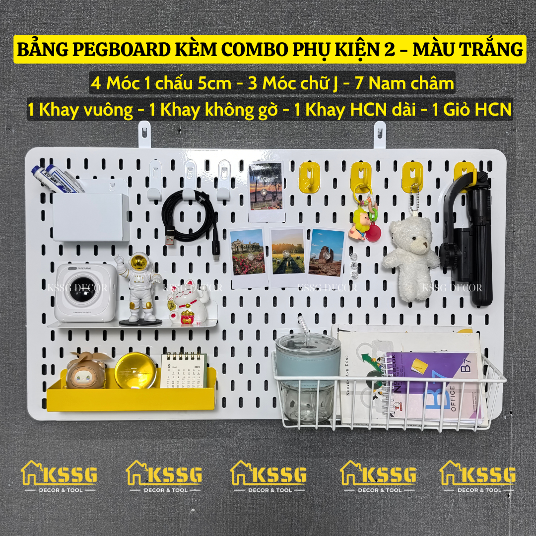 COMBO BẢNG PEGBOARD TRANG TRÍ GẮN TƯỜNG CAO CẤP