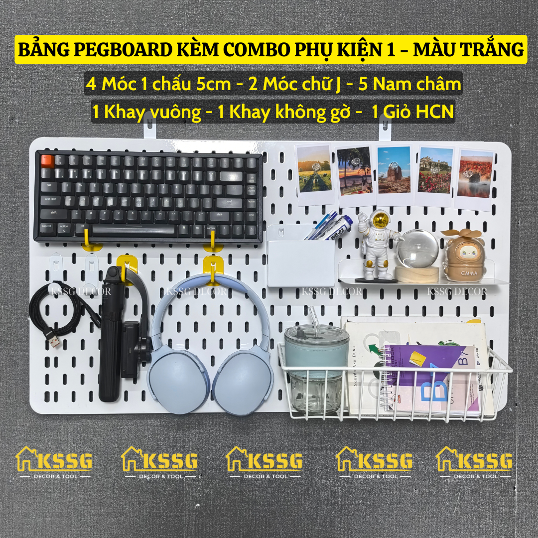 COMBO BẢNG PEGBOARD TRANG TRÍ GẮN TƯỜNG CAO CẤP