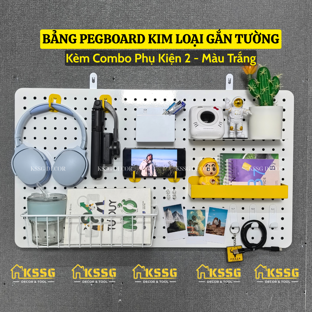 Combo Bảng Pegboard Gắn Tường