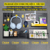 COMBO BẢNG PEGBOARD KIM LOẠI GẮN TƯỜNG KÈM PHỤ KIỆN LINH GẮN BẢNG