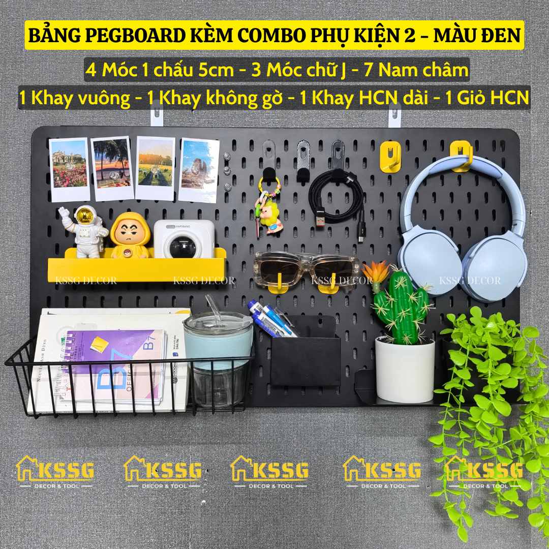 COMBO BẢNG PEGBOARD TRANG TRÍ GẮN TƯỜNG CAO CẤP