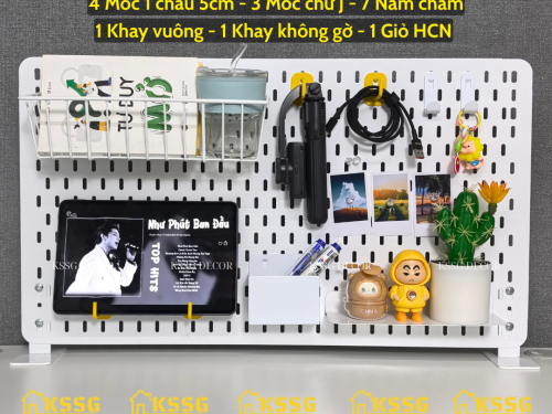 COMBO BẢNG PEGBOARD CHÂN ĐỨNG ĐỂ BÀN KÈM PHỤ KIỆN
