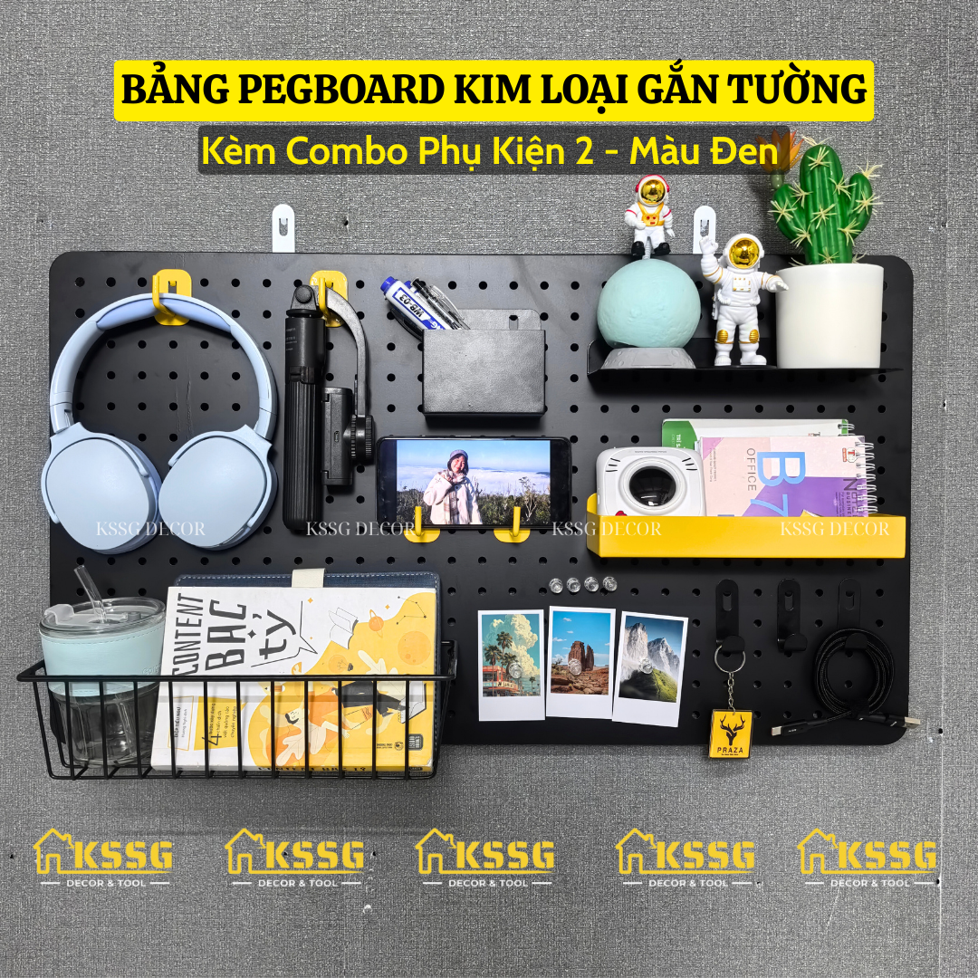 Combo Bảng Pegboard Gắn Tường