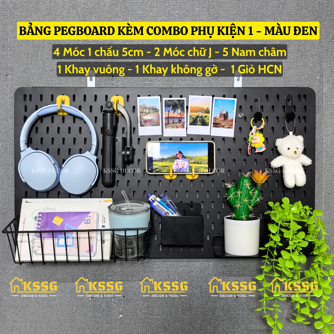 COMBO BẢNG PEGBOARD TRANG TRÍ GẮN TƯỜNG CAO CẤP