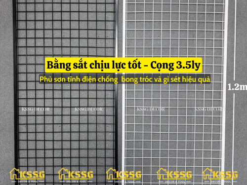 Khung lưới sắt gắn tường 1m2x60