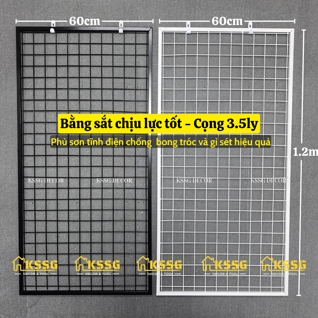 Khung lưới sắt gắn tường 1m2x60