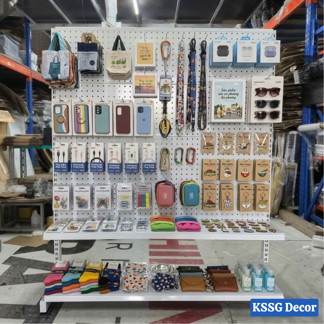 Kệ Pegboard Chân Đứng 1.5m x 1.2m Kệ Pegboard Chân Đứng