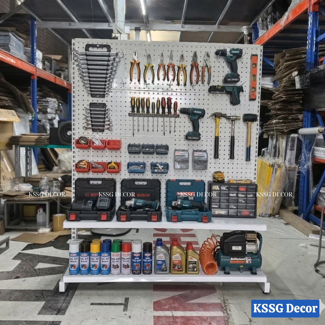 Kệ Pegboard Chân Đứng 1.5m x 1.2m Kệ Pegboard Chân Đứng