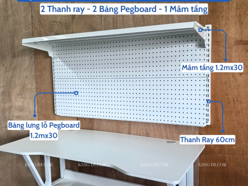 Kệ Pegboard Bàn Học