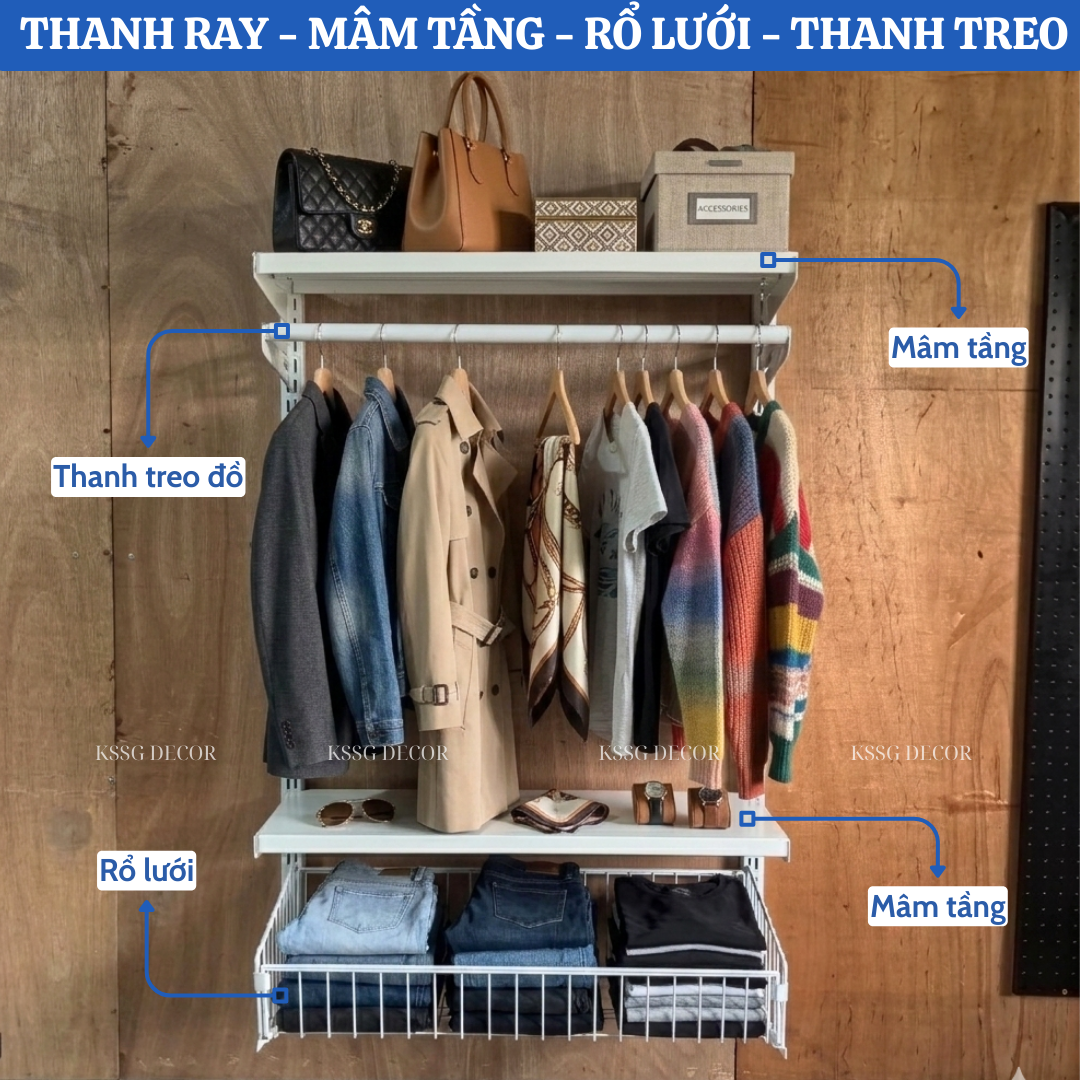 Hệ Kệ Thanh Ray Gắn Tường