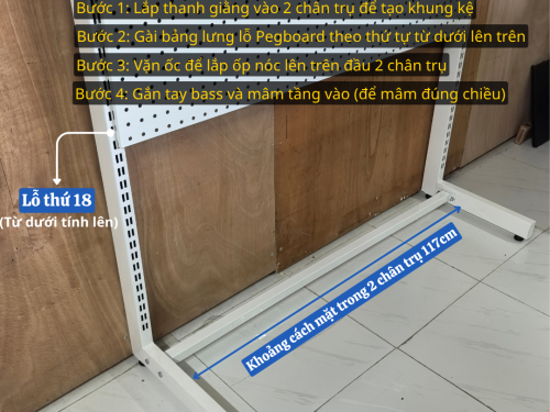 Kệ Pegboard Chân Đứng Bàn Học